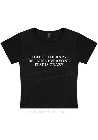 I Go To Therapy Y2K Baby Tee Cherrykitten