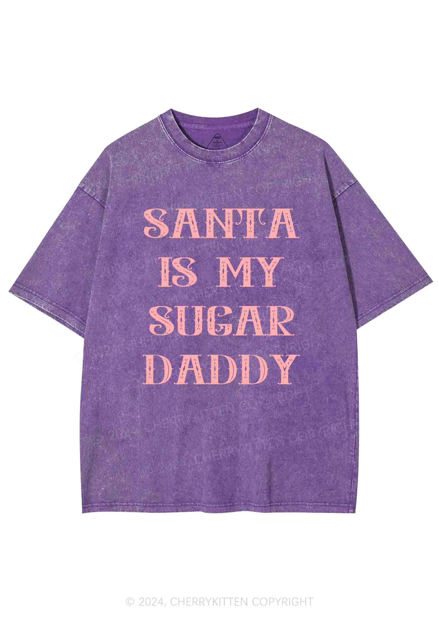 Christmas Sugar Daddy Y2K Washed Tee Cherrykitten