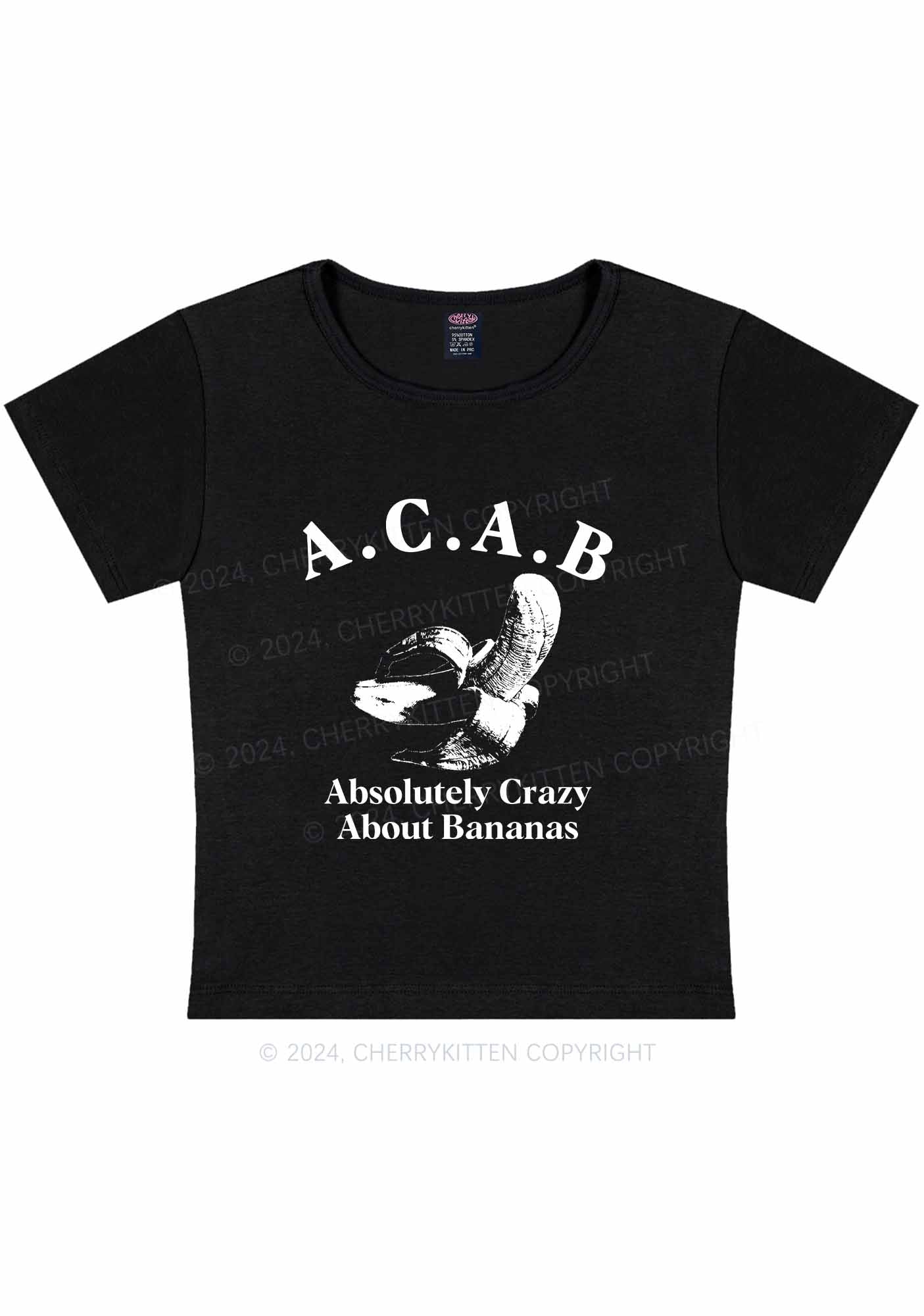 Absolutely Crazy Bananas Y2K Baby Tee Cherrykitten