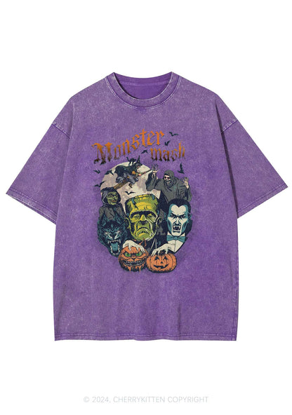 Halloween Monster Mash Y2K Washed Tee Cherrykitten