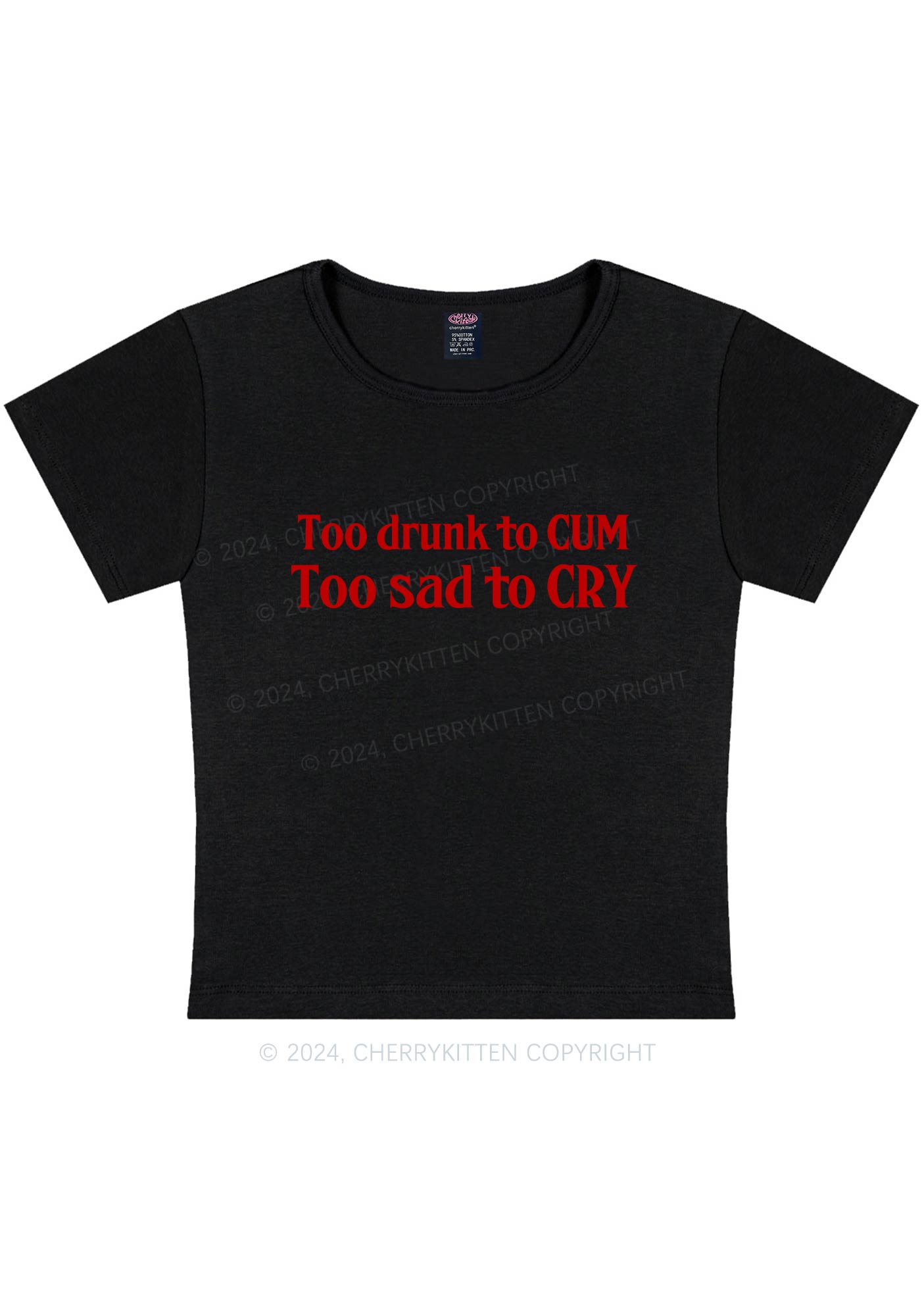 Too Drunk Too Sad Y2K Baby Tee Cherrykitten