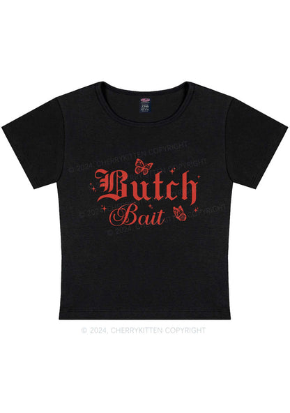 Curvy Butch Bait Y2K Baby Tee Cherrykitten