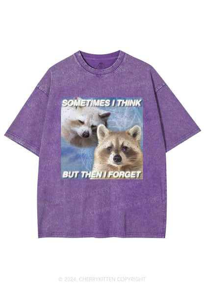 Raccoon Sometimes Think Y2K Washed Tee Cherrykitten