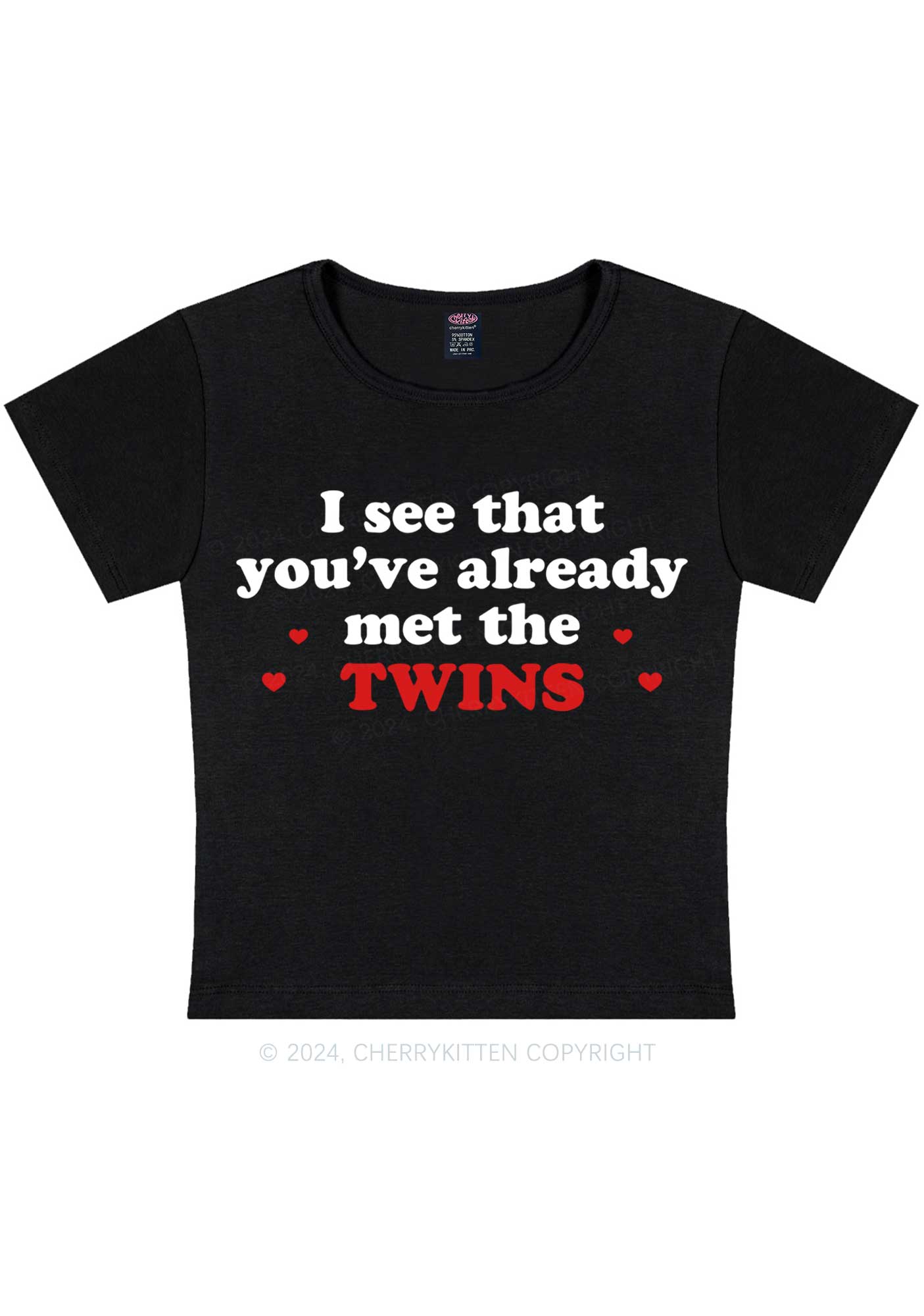 You've Already Met The Twins Y2K Baby Tee Cherrykitten