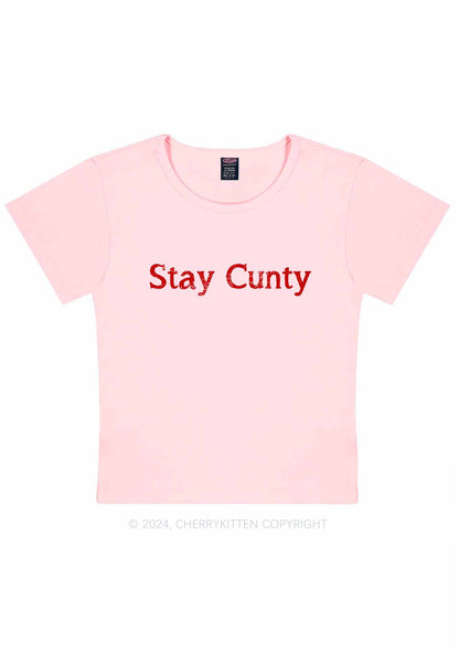 Stay Cxnty Y2K Baby Tee Cherrykitten