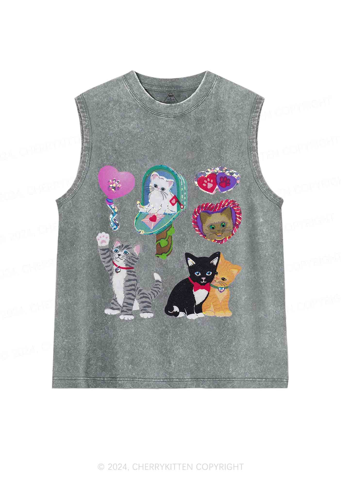 Kitten Love Y2K Washed Tank Cherrykitten