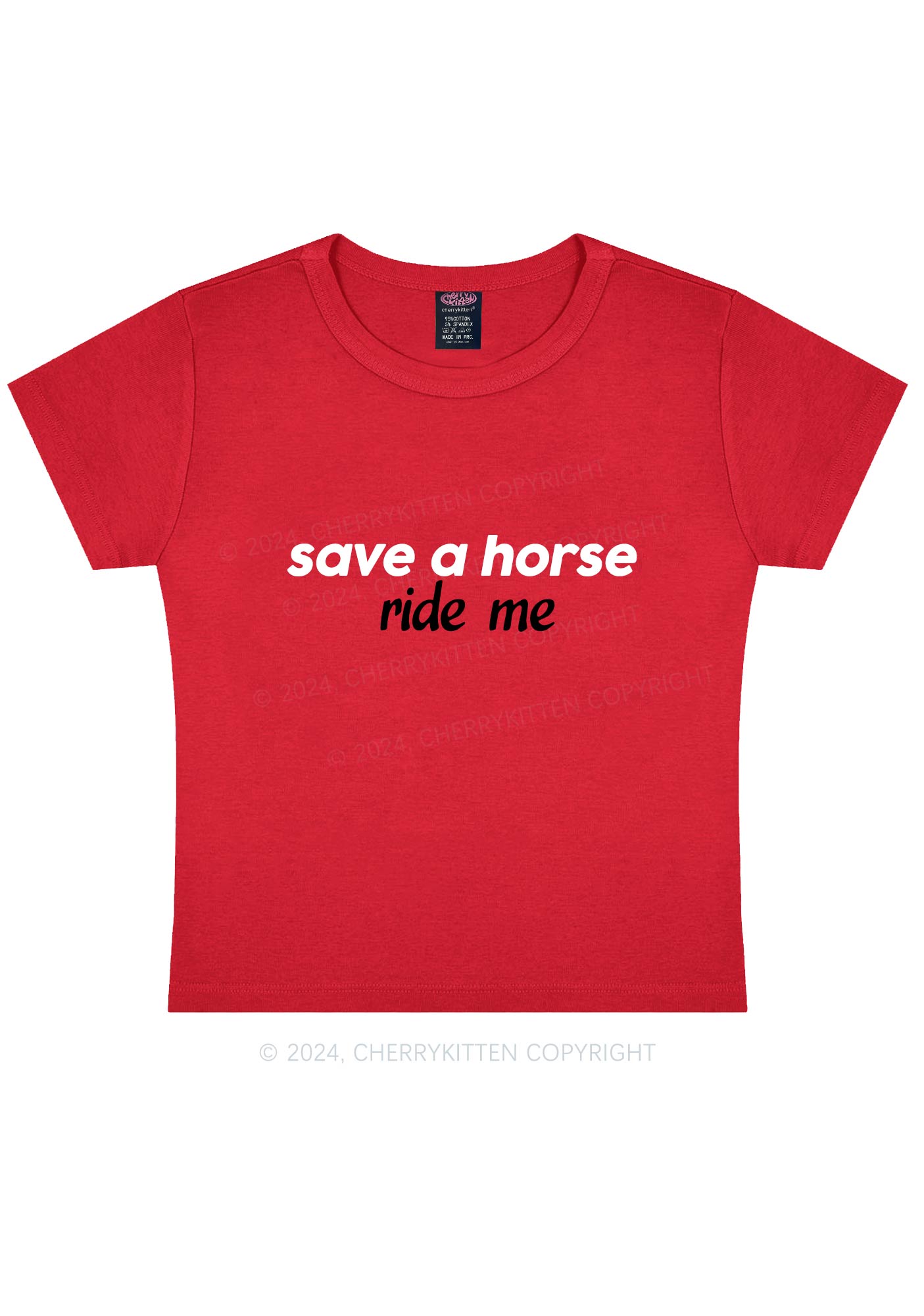 Save Horse Ride Me Y2K Baby Tee Cherrykitten