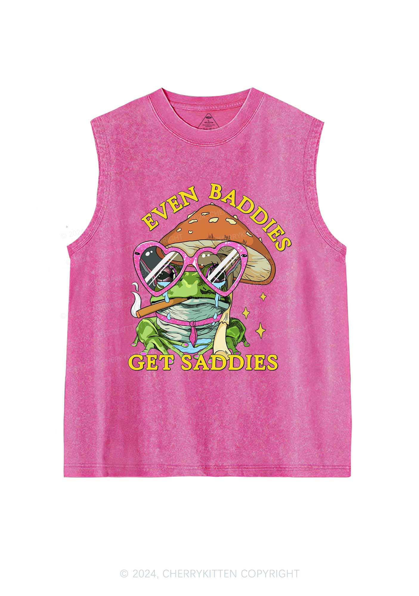 Even Baddies Frog Y2K Washed Tank Cherrykitten