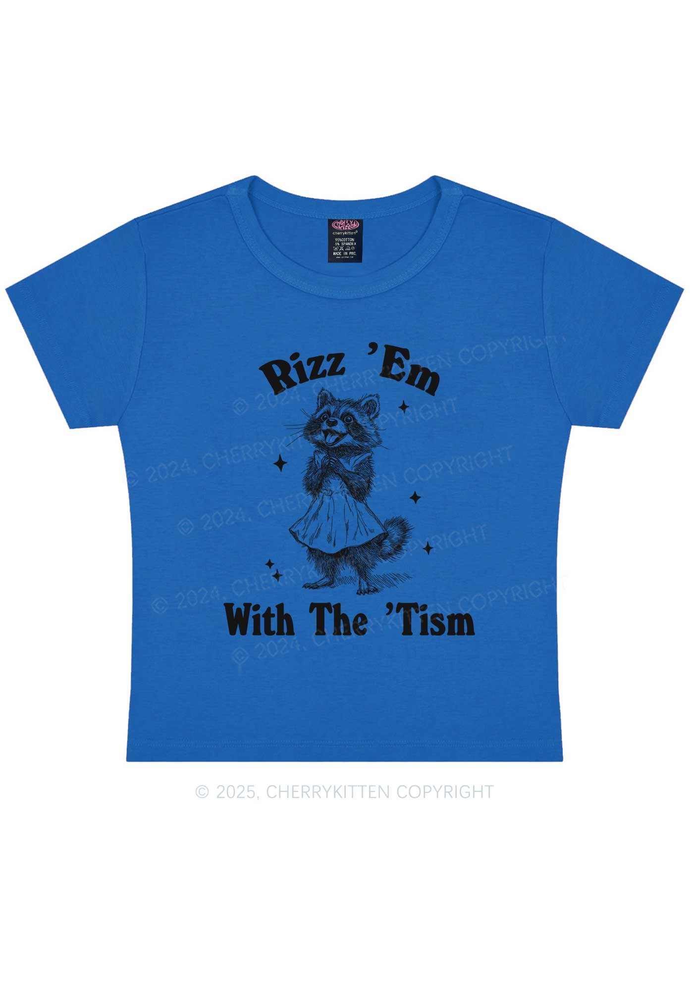 Rizz Em With The Tism Y2K Baby Tee Cherrykitten