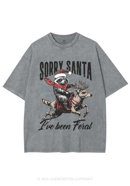 Christmas Sorry Santa Y2K Washed Tee Cherrykitten