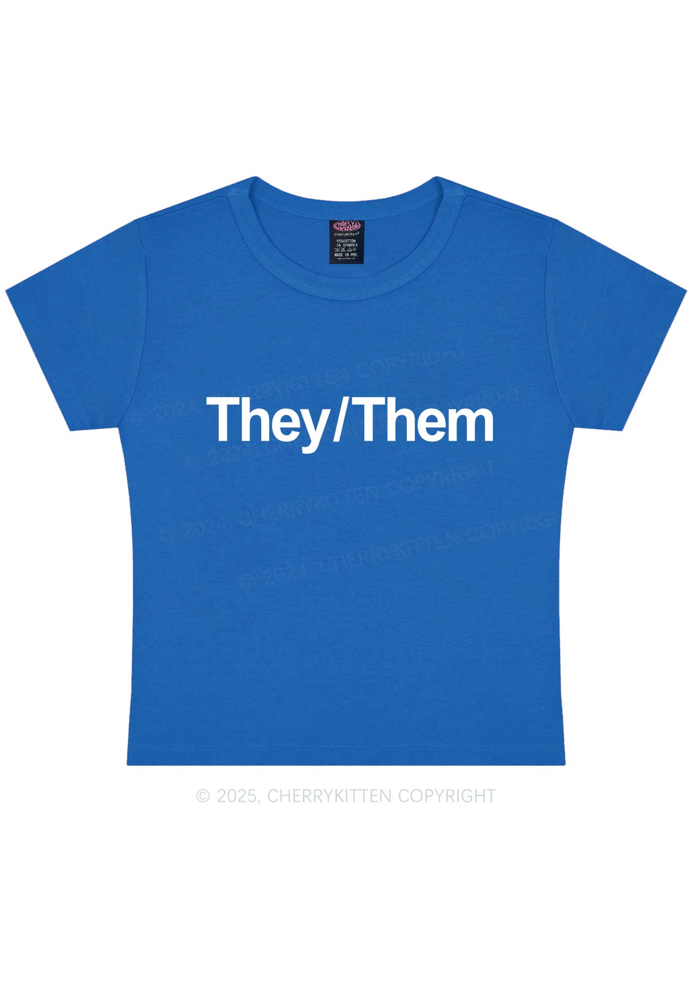 They Or Them Y2K Baby Tee Cherrykitten