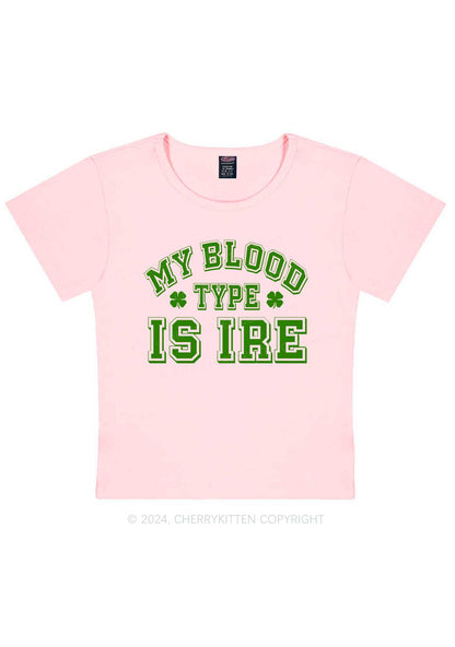 Blood Type Is Ire St Patricks Y2K Baby Tee Cherrykitten