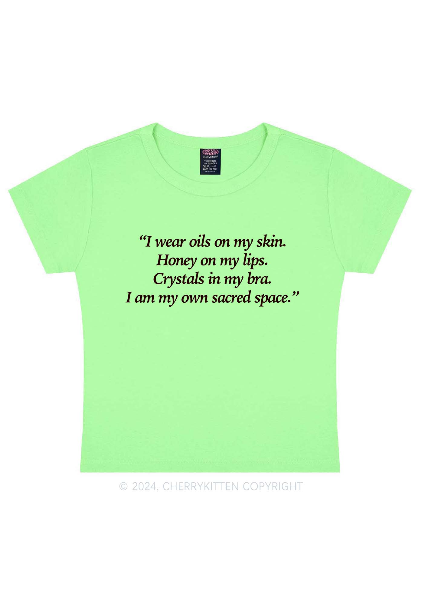 My Sacred Space Y2K Baby Tee Cherrykitten