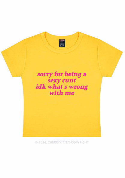 Sorry For Being Cxxt Y2K Baby Tee Cherrykitten