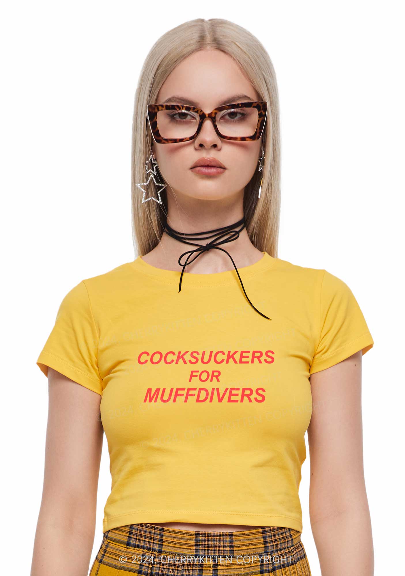 Cxxksuckers For Muffdivers Y2K Baby Tee Cherrykitten