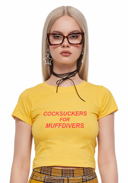 Cxxksuckers For Muffdivers Y2K Baby Tee Cherrykitten