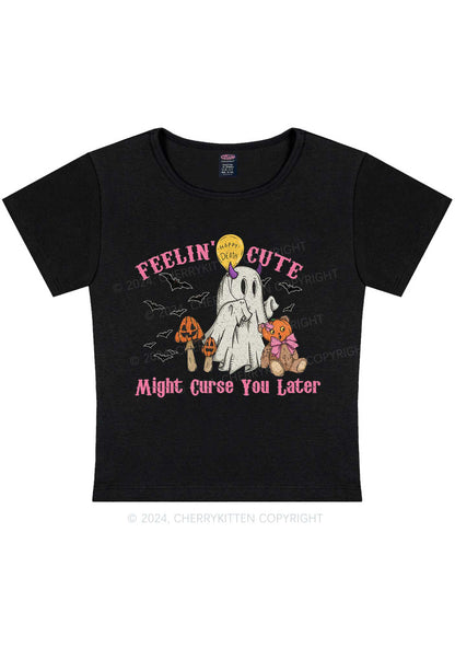 Halloween Feelin Cute Y2K Baby Tee Cherrykitten