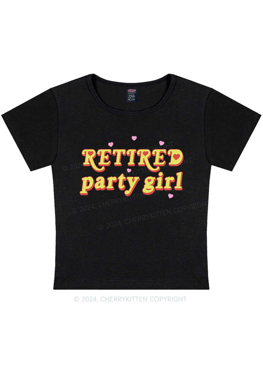 Retired Party Girl Y2K Baby Tee Cherrykitten