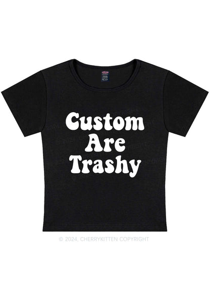 Custom Trashy Y2K Baby Tee Cherrykitten