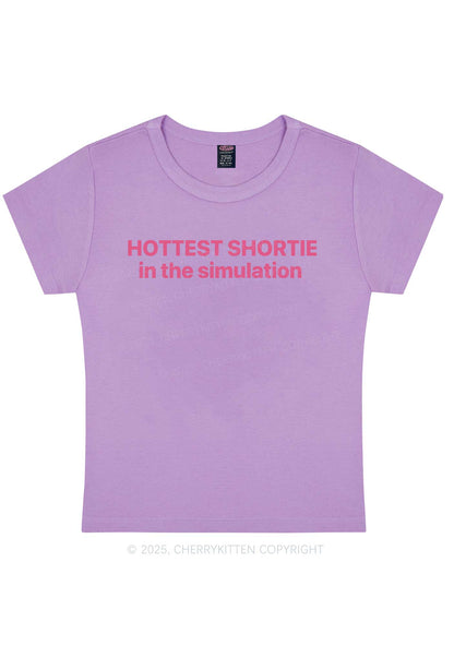 Hottest Shortie In The Simulation Y2K Baby Tee Cherrykitten