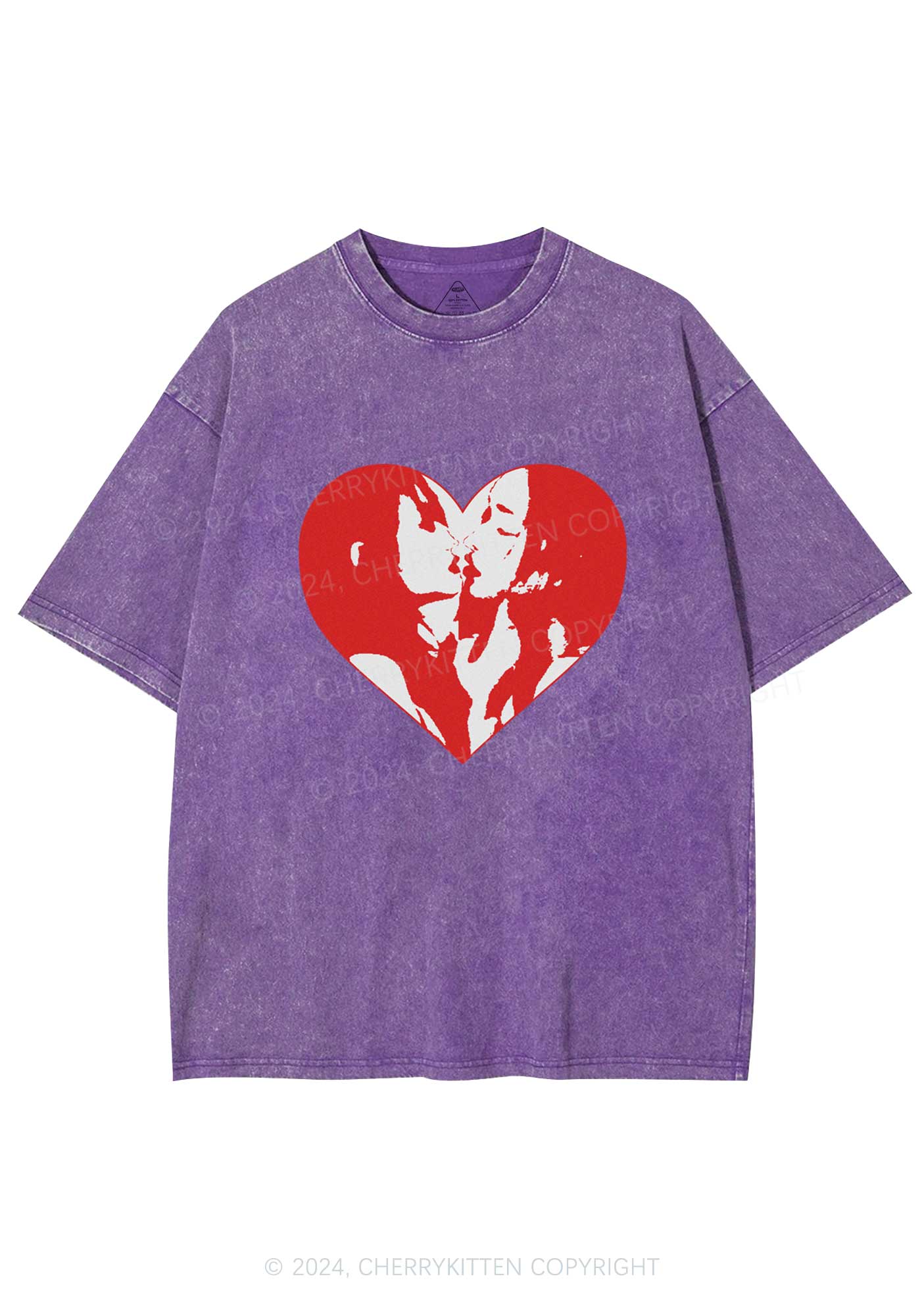 Kiss Girl Y2K Valentine's Day Washed Tee Cherrykitten