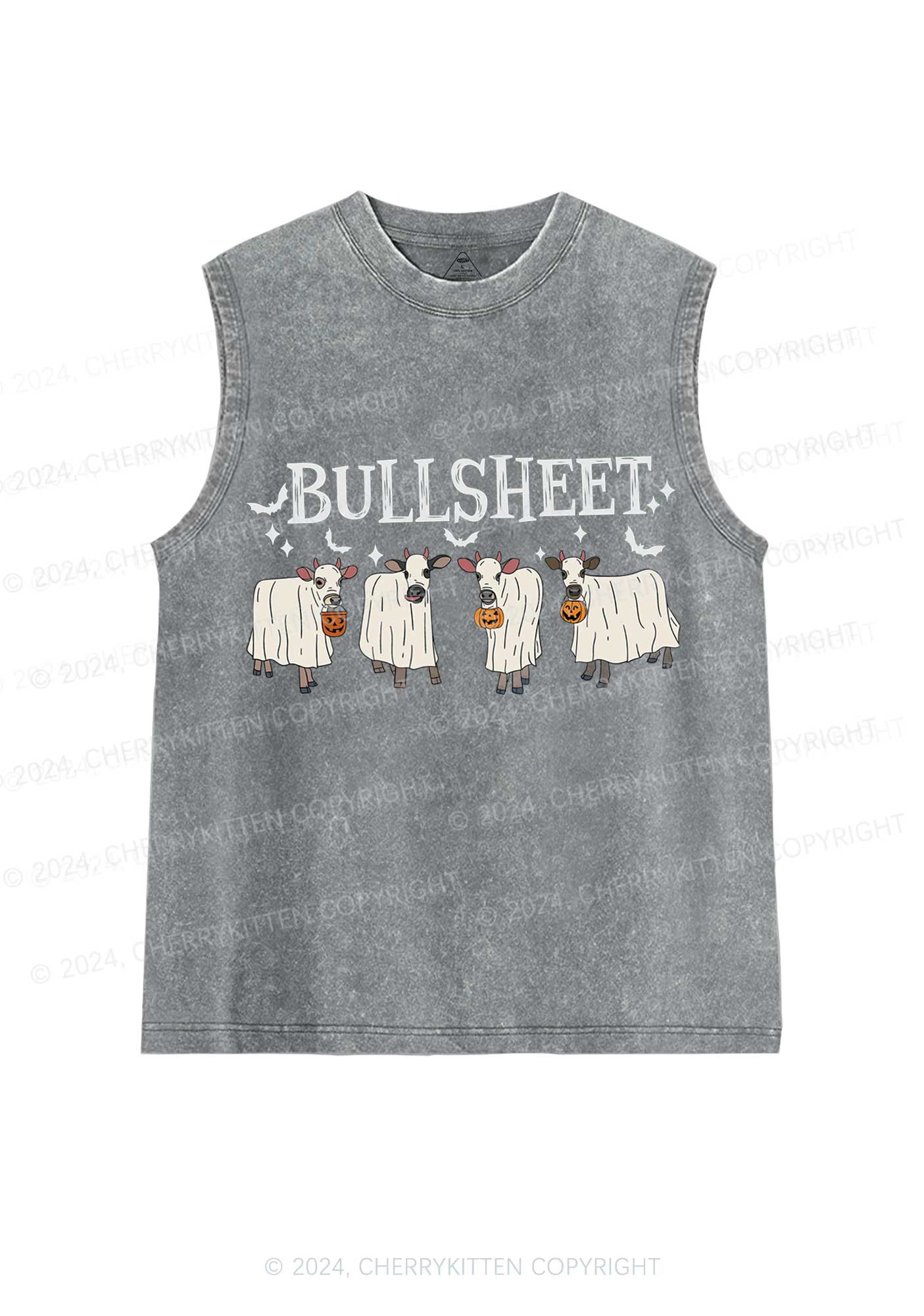 Halloween Bull Sheet Y2K Washed Tank Cherrykitten