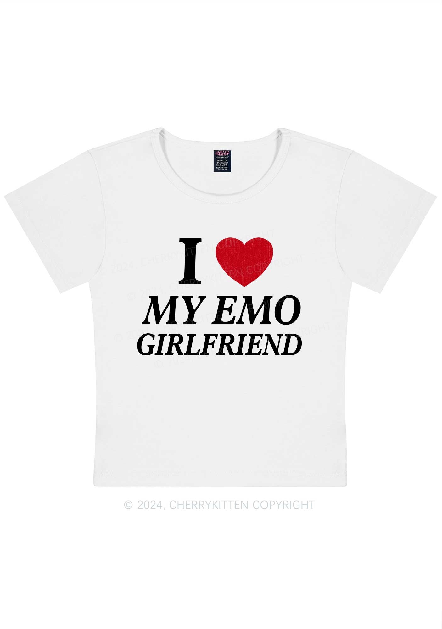 I Love My Emo GF Y2K Valentine's Day Baby Tee Cherrykitten