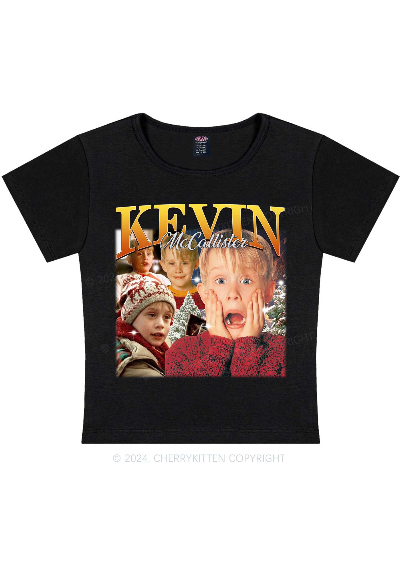 Christmas Kevin Alone Y2K Baby Tee Cherrykitten