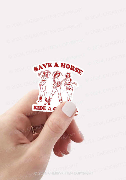 Ride A Cowgirl 1Pc Y2K Sticker Cherrykitten