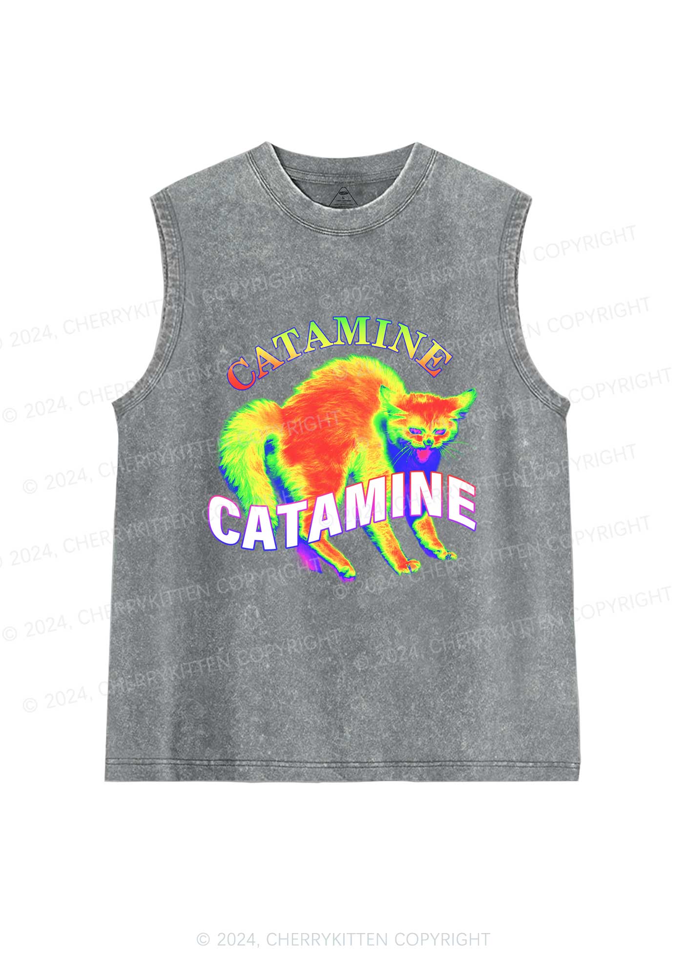 Thermal Cat Y2K Washed Tank Cherrykitten