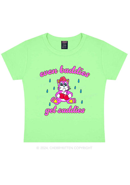 Baddies Got Saddies Cat Y2K Baby Tee Cherrykitten