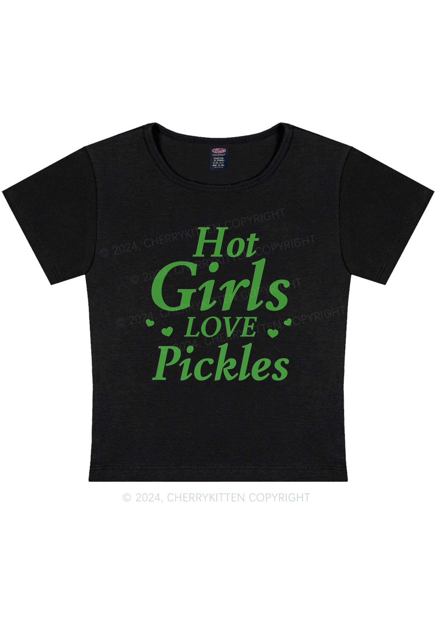 Hot Girls Love Pickles Y2K Baby Tee Cherrykitten