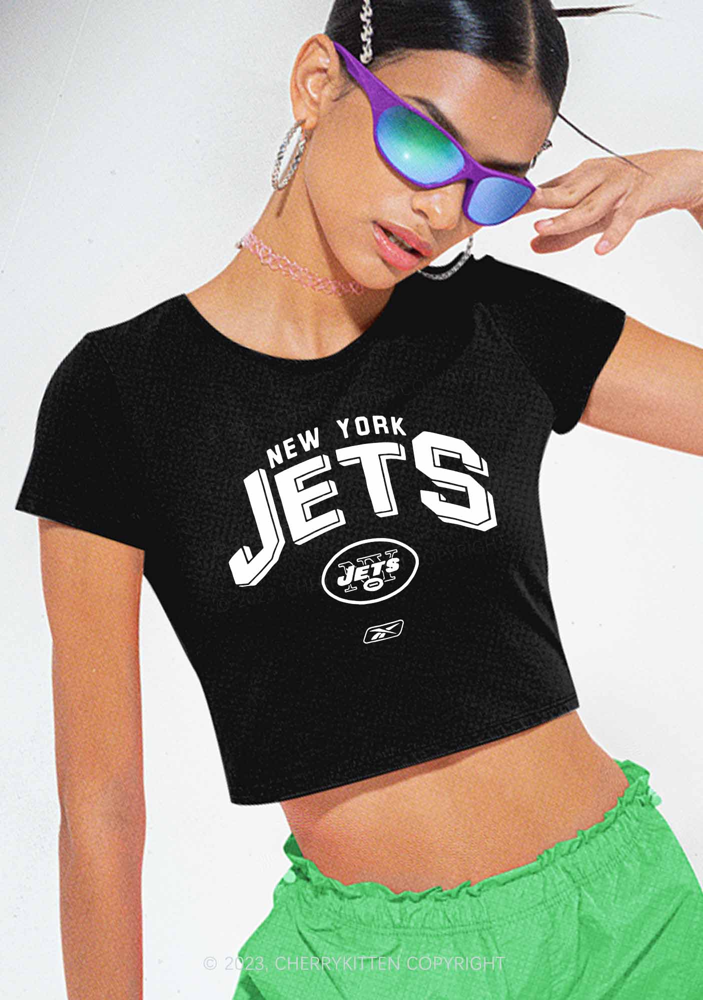 NY Jets Super Bowl Y2K Baby Tee Cherrykitten