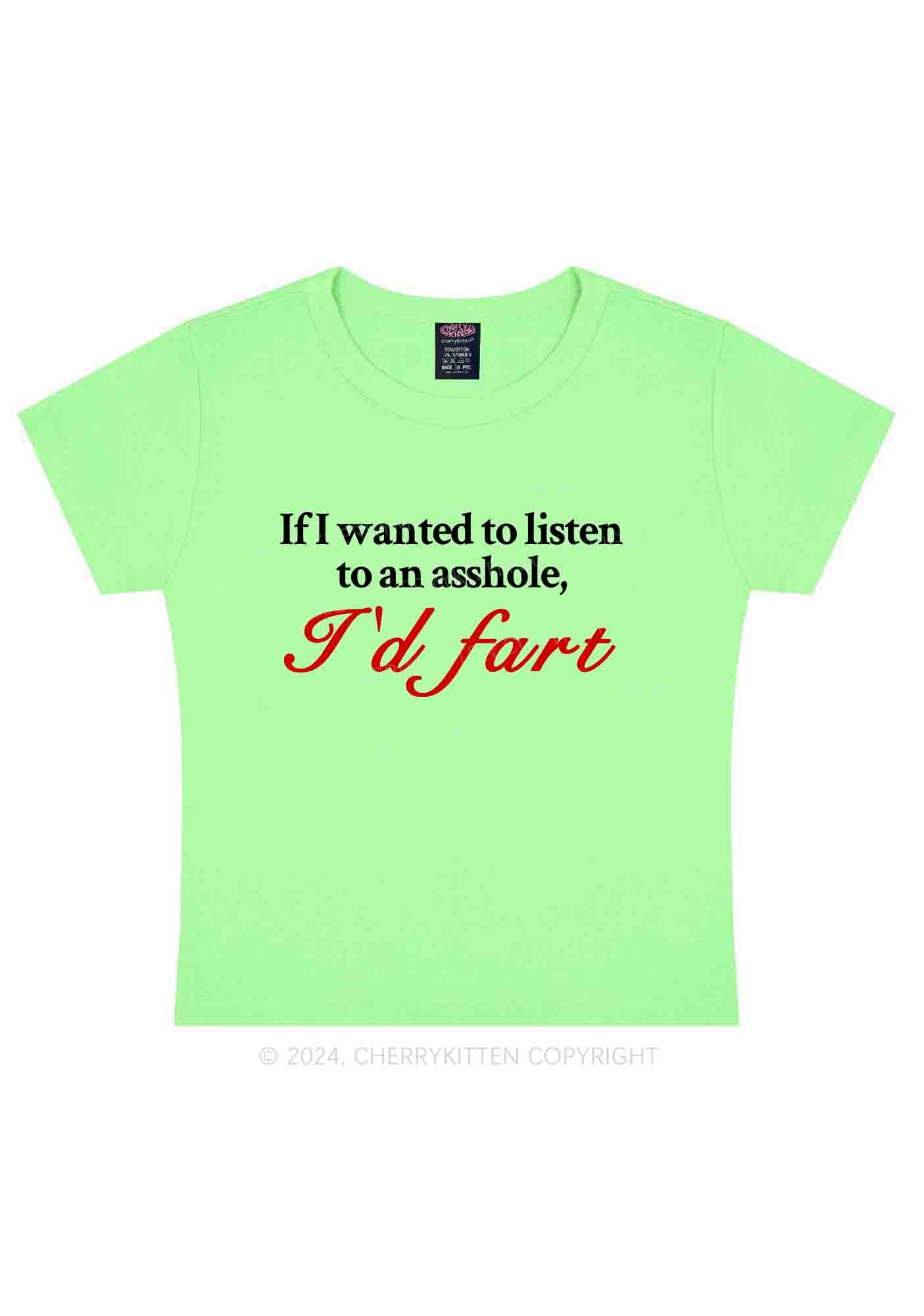 I'd Fart Y2K Baby Tee Cherrykitten