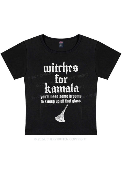 Halloween Witches for Kamala Y2K Baby Tee Cherrykitten