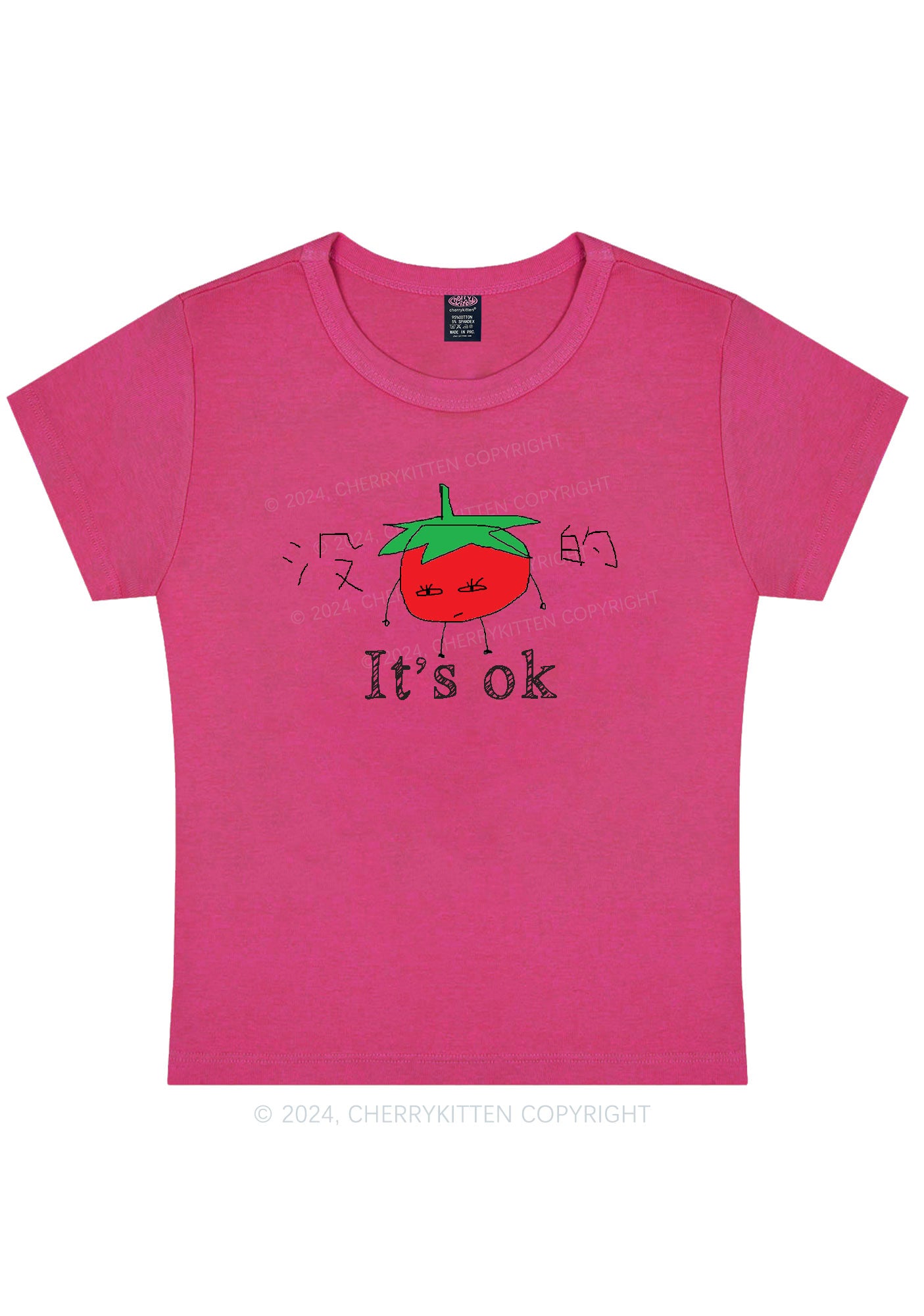 It's Ok Y2K Baby Tee Cherrykitten