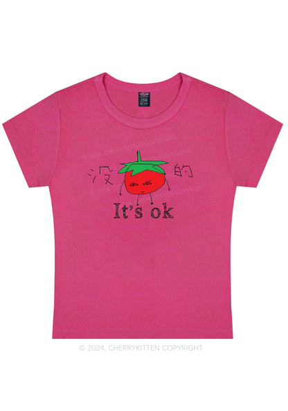 It's Ok Y2K Baby Tee Cherrykitten