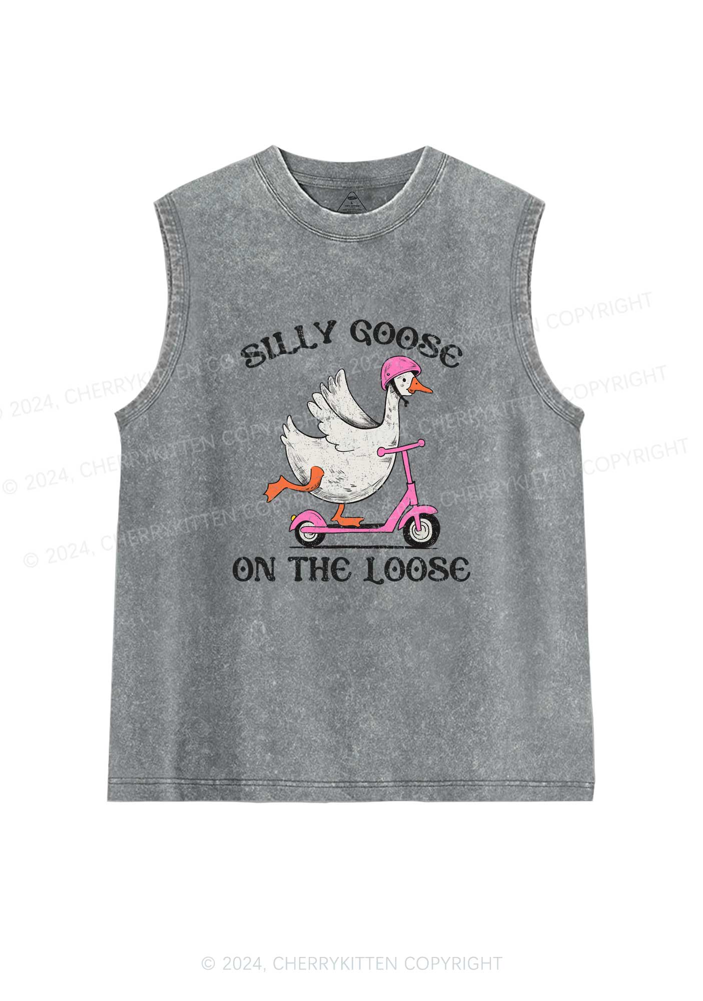 Silly Goose On the Loose Y2K Washed Tank Cherrykitten