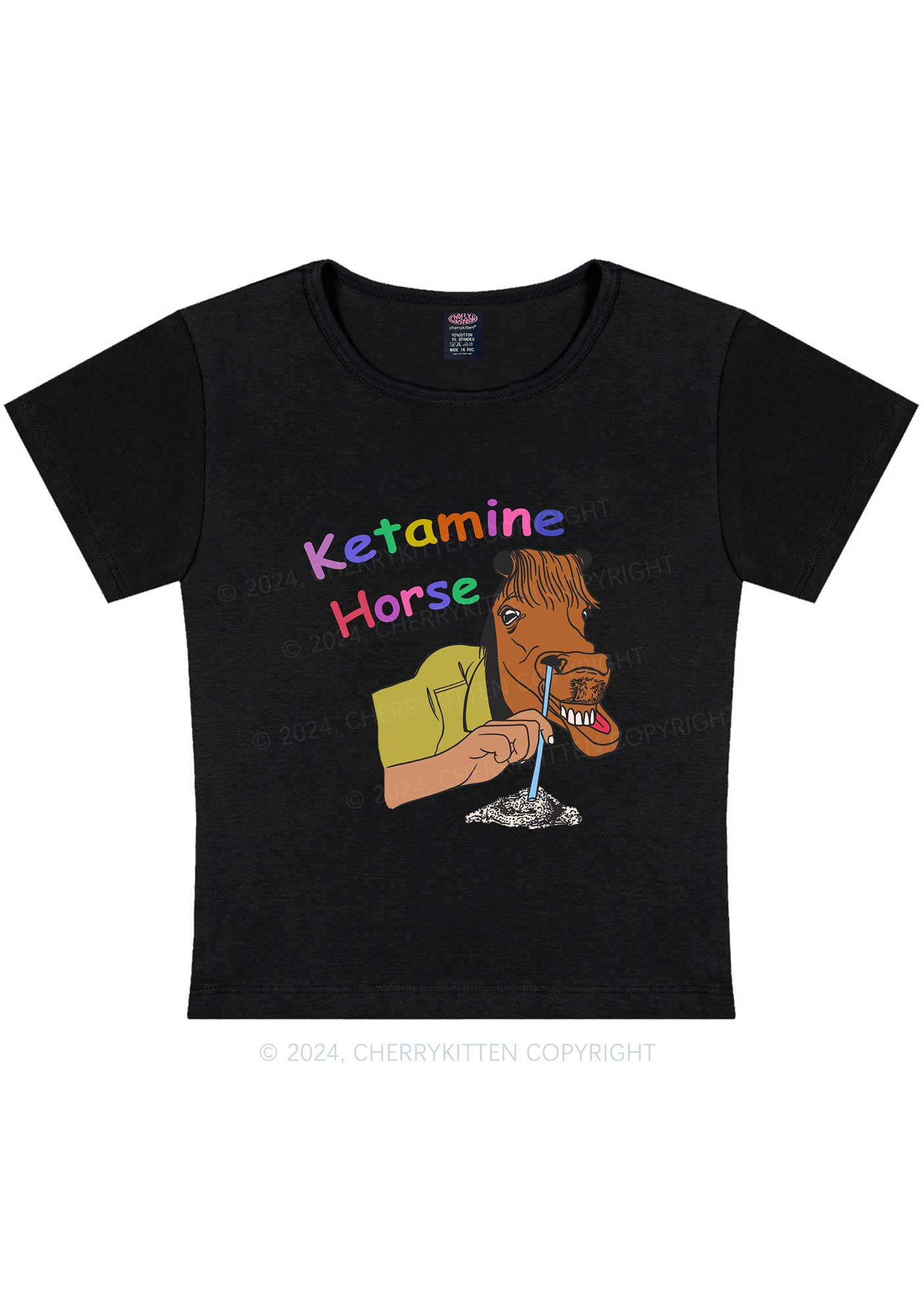 K Horse Y2K Baby Tee Cherrykitten