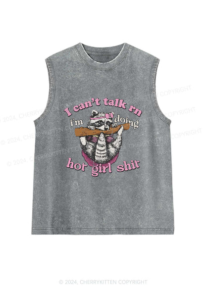 Raccoon Can't Talk Rn Y2K Washed Tank Cherrykitten