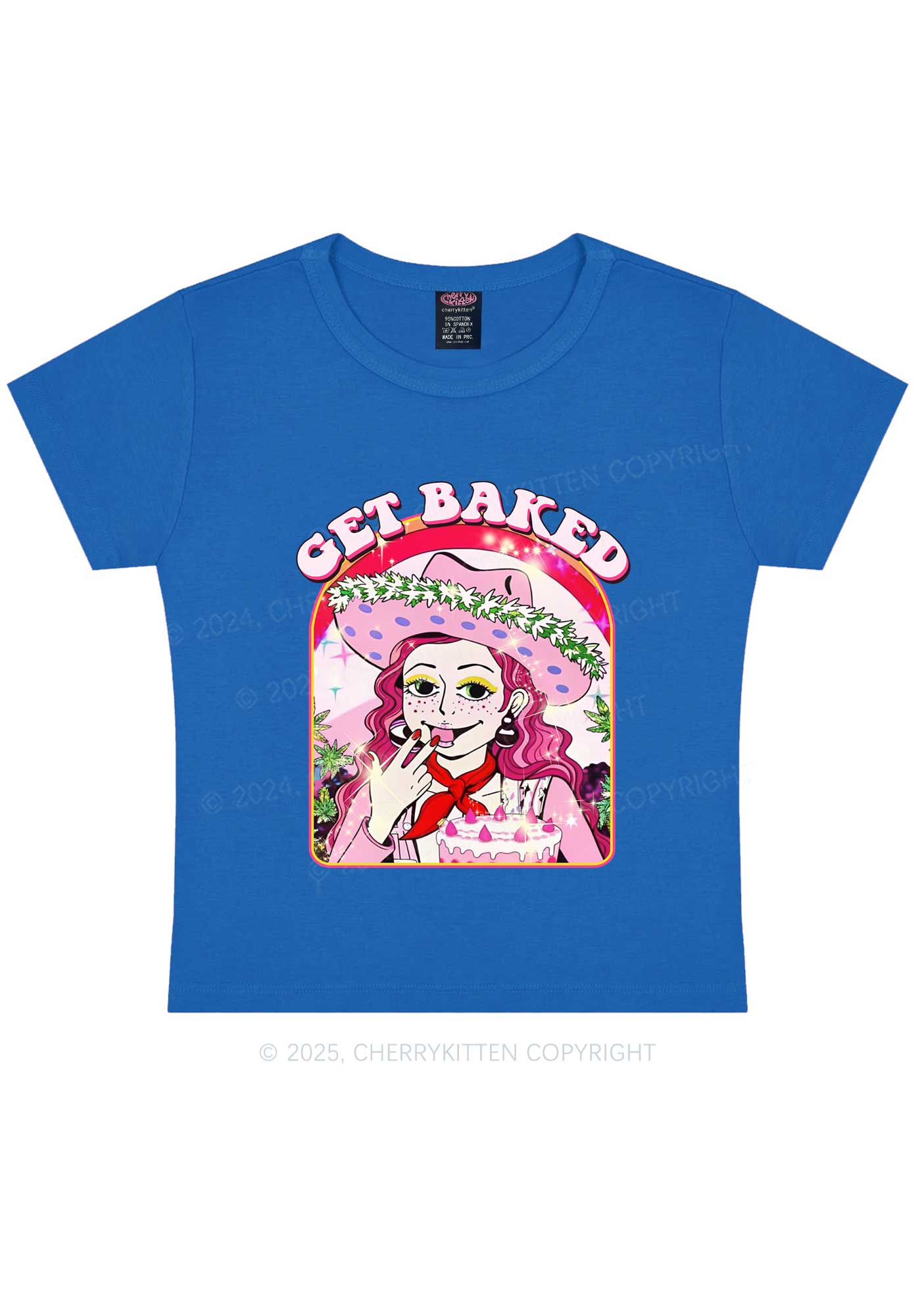 Get Baked Y2K Baby Tee Cherrykitten