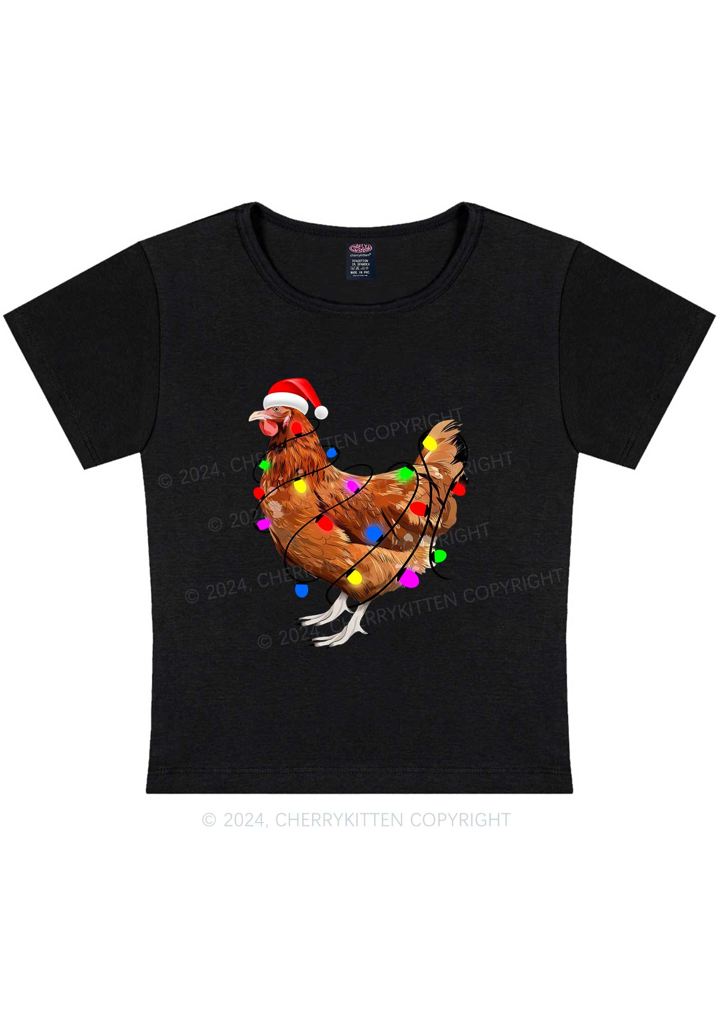 Christmas Hen Y2K Baby Tee Cherrykitten