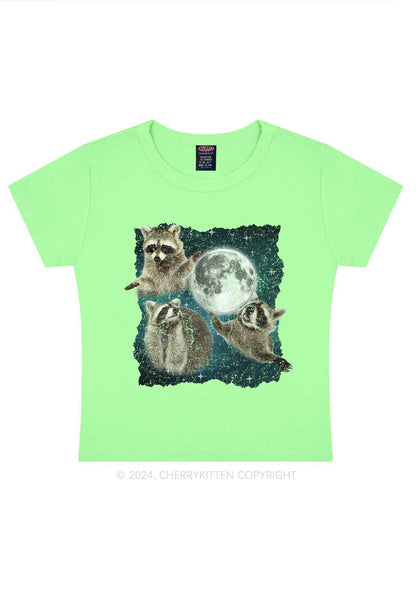 Raccoon Moon Y2K Baby Tee Cherrykitten