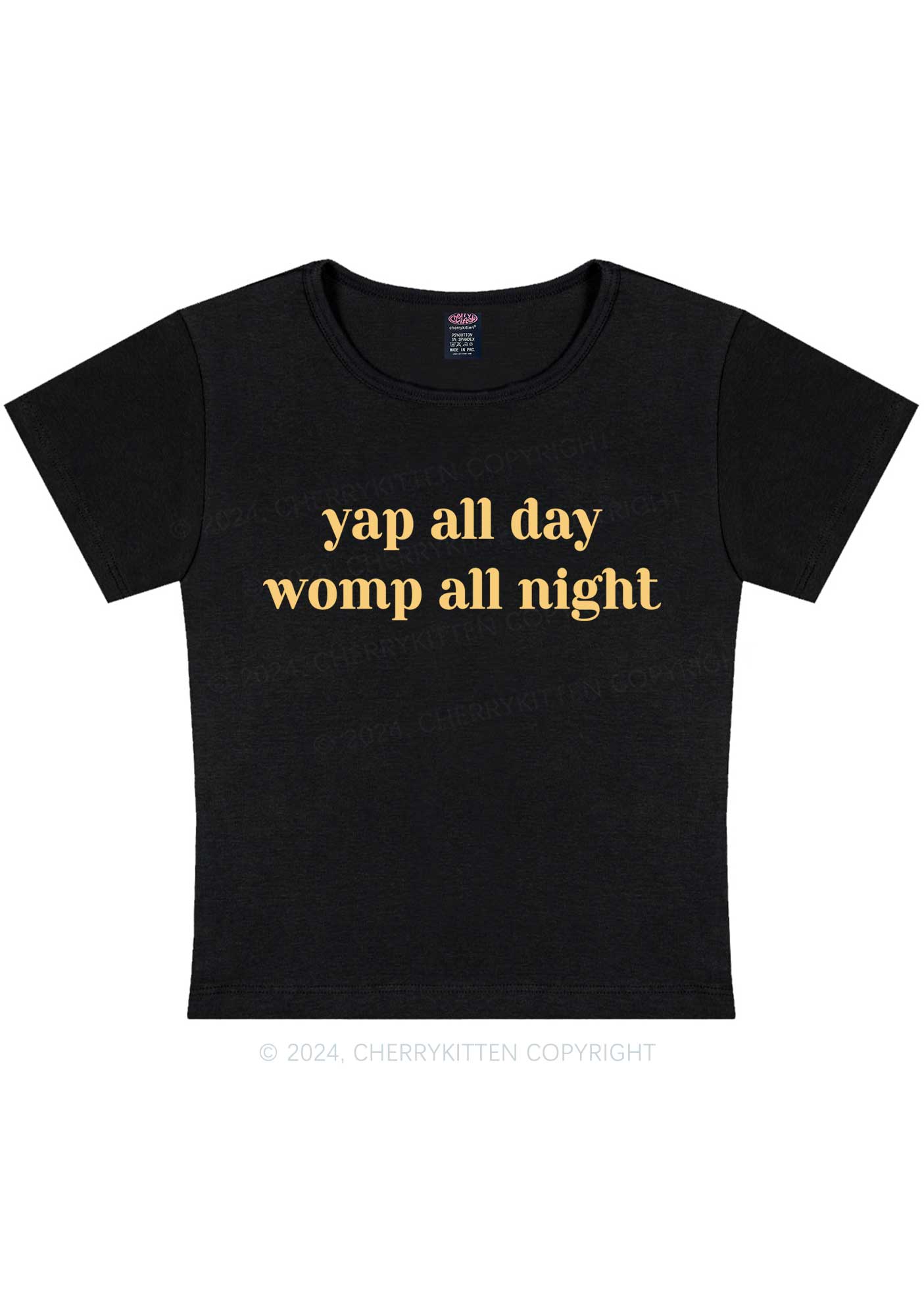 Yap All Day Y2K Baby Tee Cherrykitten