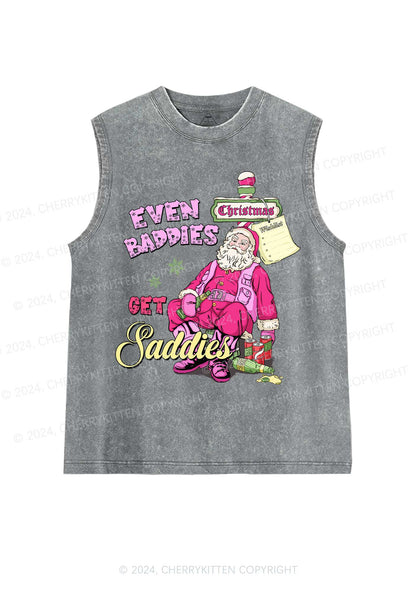 Christmas Baddies Santa Y2K Washed Tank Cherrykitten