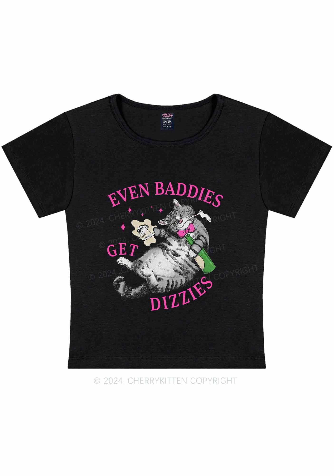 Baddies Get Dizzies Y2K Baby Tee Cherrykitten