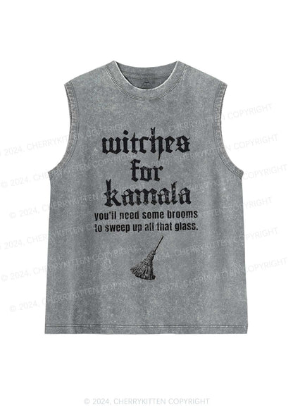 Halloween Witches for Kamala Y2K Washed Tank Cherrykitten