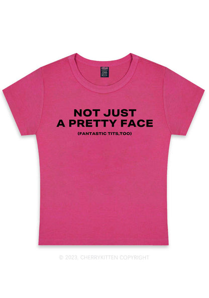 Pretty Face Fantastic Txts Y2K Baby Tee Cherrykitten