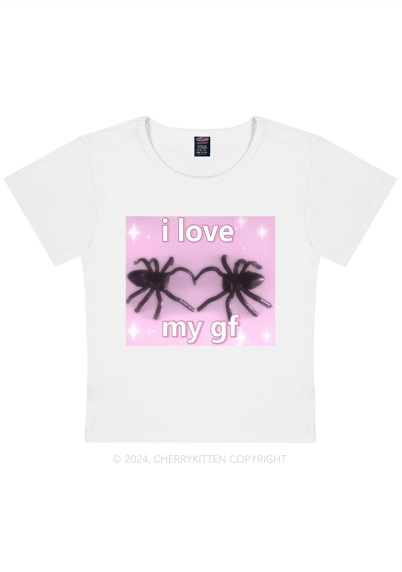 Love My Spider BF Y2K Valentine's Day Baby Tee Cherrykitten