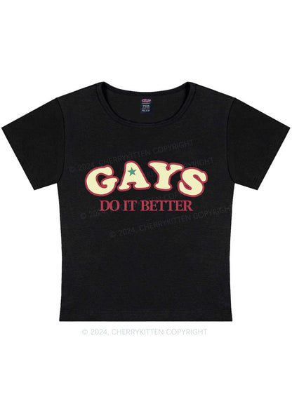 Gays Do It Better Y2K Baby Tee Cherrykitten